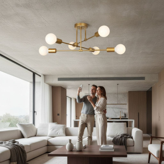 LUSTRA ASTRA CUPRU 6XE27 42W 700X200mm