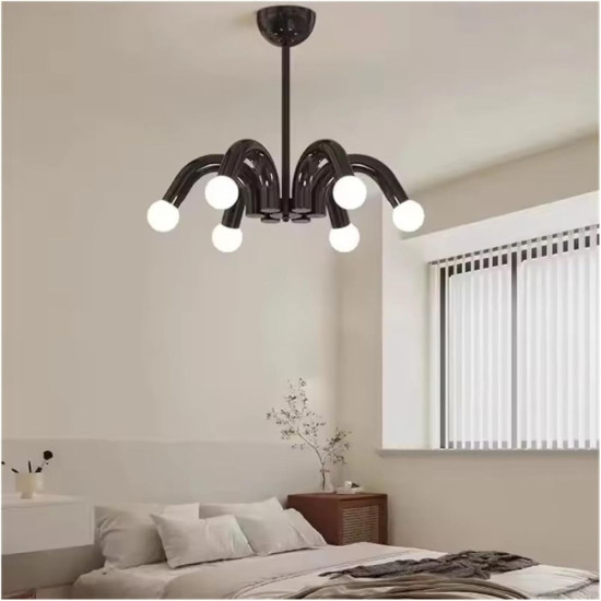 LUSTRA HESTER NEGRU 6XE27 42W 540X650mm