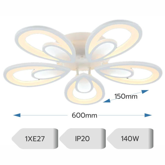 LUSTRA LED IRIS 140W CU 5 BRATE 3 CULORI+IR