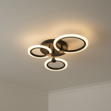 LUSTRA LED CERCURI 40W CU 3 BRATE 3 CULORI+IR 440mm x 150mm