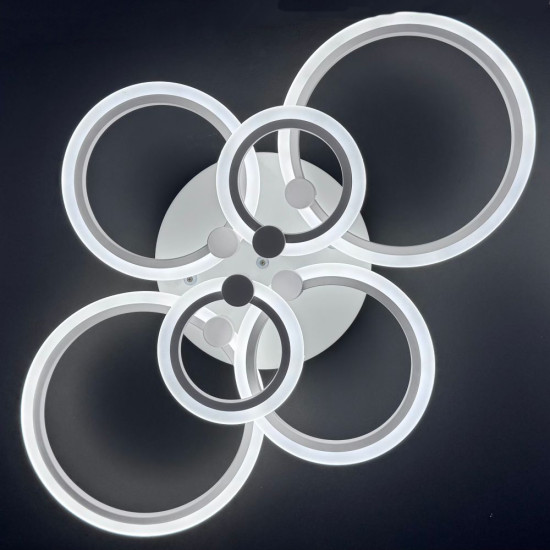 LUSTRA LED CERCURI 100W CU 6 BRATE 3 CULORI+IR 830mm x 140mm