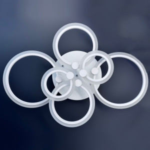 LUSTRA LED CERCURI 100W CU 6 BRATE 3 CULORI+IR 830mm x 140mm