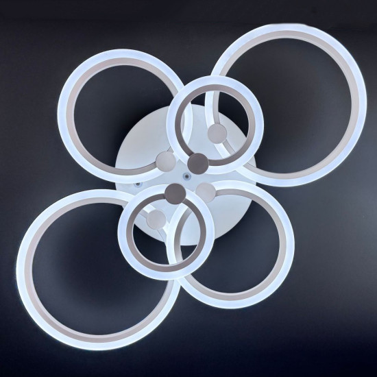 LUSTRA LED CERCURI 100W CU 6 BRATE 3 CULORI+IR 830mm x 140mm