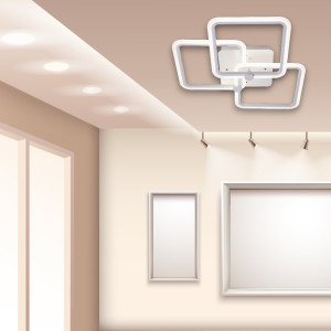 LUSTRA LED LIVING 80W CU 3 BRATE 3 CULORI+IR  580x150mm