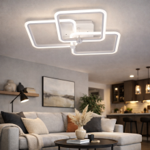 LUSTRA LED LIVING 80W CU 3 BRATE 3 CULORI+IR  580x150mm