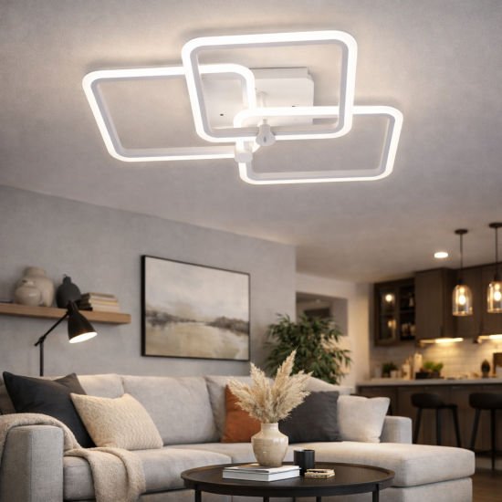 LUSTRA LED LIVING 80W CU 3 BRATE 3 CULORI+IR  580x150mm