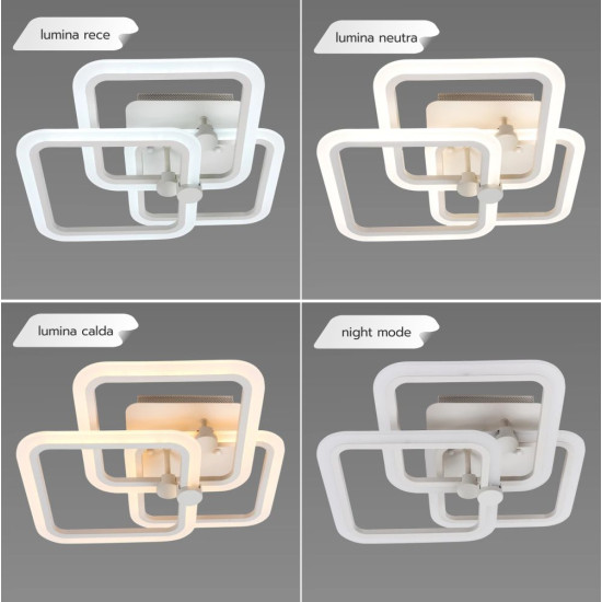 LUSTRA LED LIVING 80W CU 3 BRATE 3 CULORI+IR  580x150mm