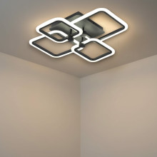 LUSTRA LED PATRATA NEAGRA 80W CU 4 BRATE 3 CULORI+IR 600x120mm