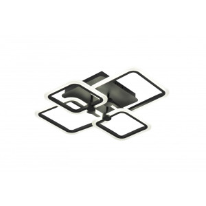 LUSTRA LED PATRATA NEAGRA 80W CU 4 BRATE 3 CULORI+IR 600x120mm