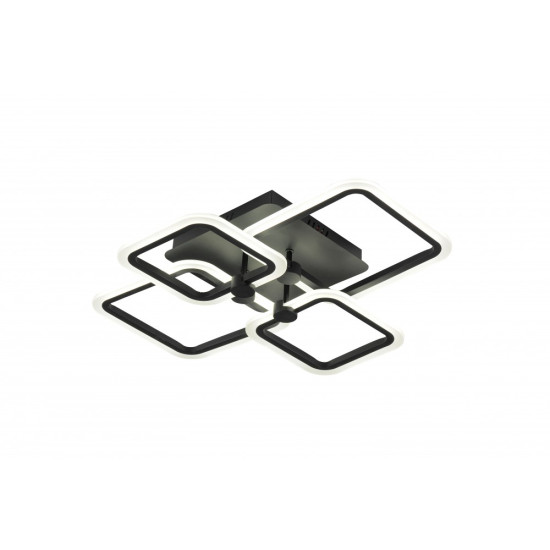 LUSTRA LED PATRATA NEAGRA 80W CU 4 BRATE 3 CULORI+IR 600x120mm