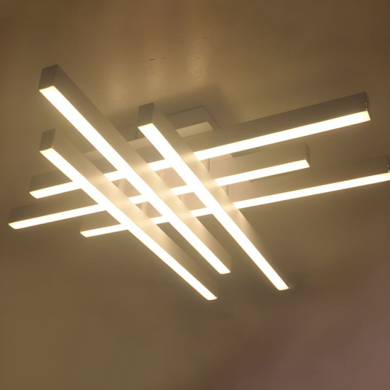 LUSTRA LED AXIS ALB 6 BRATE 90W 8100LM 800*800*100MM