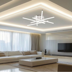 LUSTRA LED AXIS ALB 6 BRATE 88W 7800LM 800*600*190MM