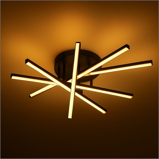 LUSTRA LED AXIS NEGRU 6 BRATE 73W 5040lm 600*600*120mm