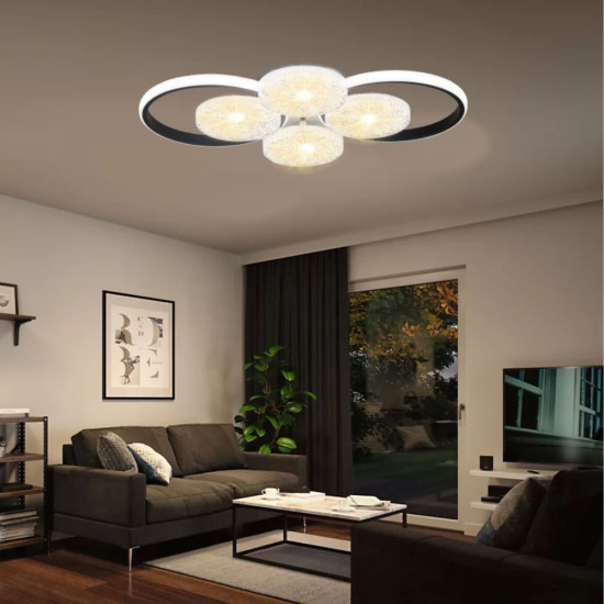 LUSTRA LED EDERA 6 CERCURI 83W 7700LM 3000K-6500K 580*375*75MM