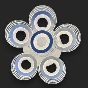 LUSTRA LED  CERCURI 150W CU 6 BRATE 3 CULORI+IR 550x130mm