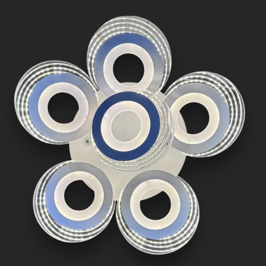 LUSTRA LED  CERCURI 150W CU 6 BRATE 3 CULORI+IR 550x130mm