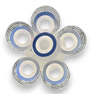 LUSTRA LED  CERCURI 150W CU 6 BRATE 3 CULORI+IR 550x130mm