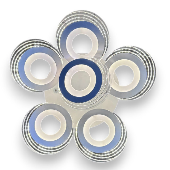 LUSTRA LED  CERCURI 150W CU 6 BRATE 3 CULORI+IR 550x130mm