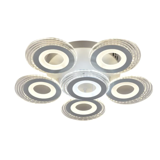 LUSTRA LED  CERCURI 150W CU 6 BRATE 3 CULORI+IR 550x130mm