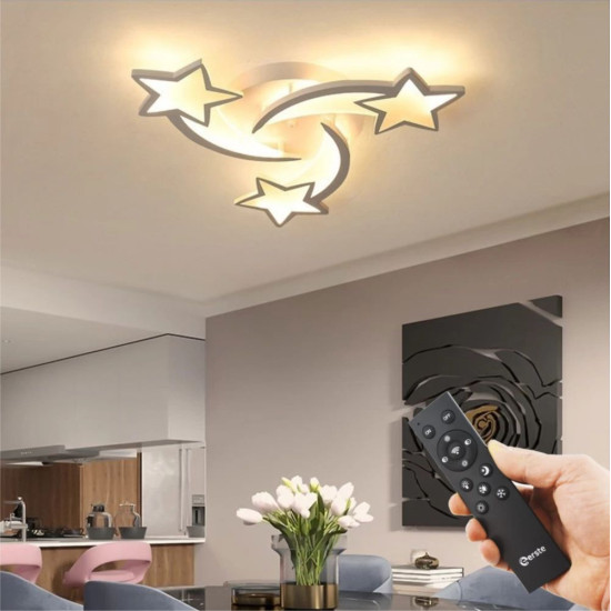 Lustra led dimabila STEA 62W cu 3 brate 3 CULORI+IR