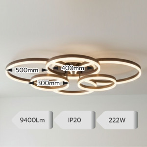 Lustra Led Dione 95w/5100lm 3000k/4000k/6500k cu Telecomanda 300+500mm