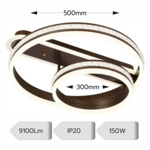 Lustra Led Egeria 150w/9100lm 3000k/4000k/6500k cu Telecomanda 300+500mm