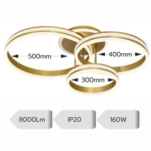 Lustra Led Hydra 160w/8000lm 3000k/4000k/6500k cu Telecomanda 300+400+500mm