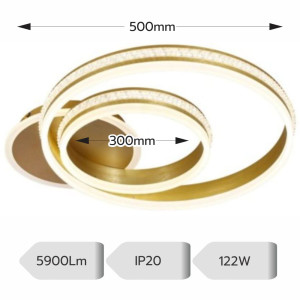 Lustra Led Nemesis 122w/5900lm 3000k/4000k/6500k cu Telecomanda 300+500mm