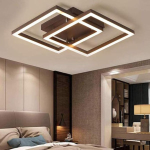 Lustra Led Cafeniu Sina 80w/4800lm 3000k/4000k/6500k cu Telecomanda 300+300mm