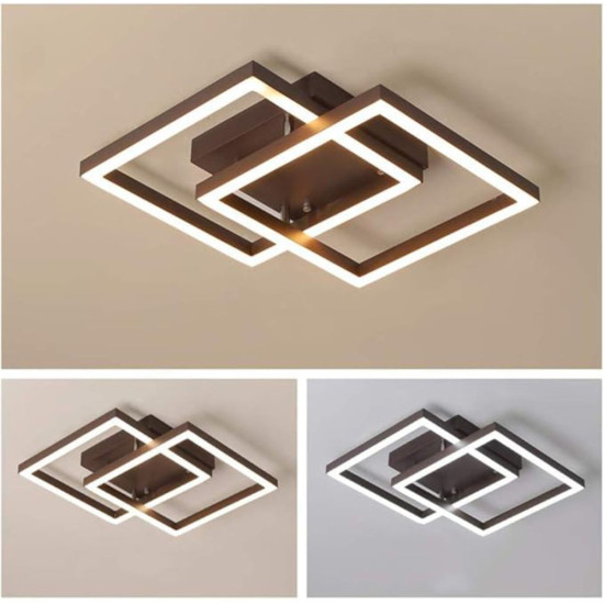 Lustra Led Cafeniu Sina 80w/4800lm 3000k/4000k/6500k cu Telecomanda 300+300mm