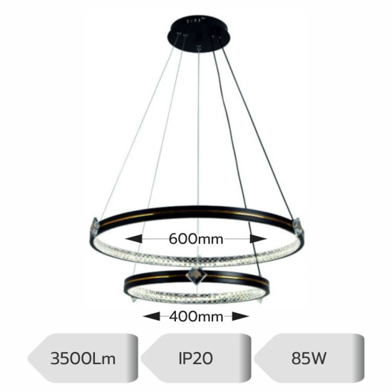 LUSTRA LED  AJUSTABILA 85W/3500LM/3000K/4000K/6500K +IR 400mm x 600mm
