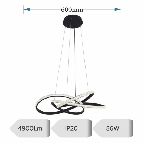 LUSTRA LED MIMAS AJUSTABILA 86W/4900LM/3000K/4000K6500K