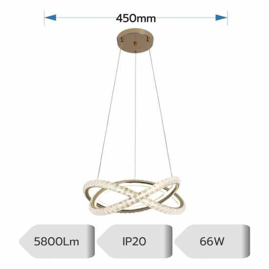 LUSTRA LED IAPETUS AJUSTABILA 66W/5800LM/3000K/4000K/6500K
