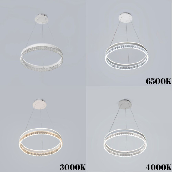 LUSTRA LED PAVO ALB 80W/5600LM 2700K-6500K 500X1200MM CU TELECOMANDA