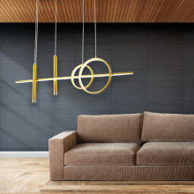 Lustra led aurie cu telecomanda CAELI 82W/4000LM 2700K-6500K