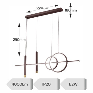 Lustra led maro cu telecomanda CAELI 82W/4000LM 2700K-6500K
