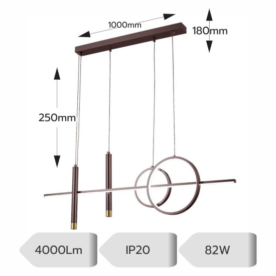 Lustra led maro cu telecomanda CAELI 82W/4000LM 2700K-6500K