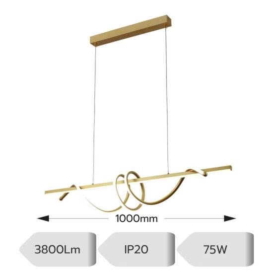 Lustra led aurie LEONIS 75W/3800LM 2700K-6500K