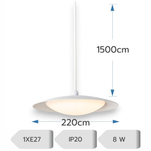 Lustra led Ara alba 8W/750LM 3000K-6500K