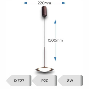 Lustra led Ara cafenie 8W/750LM 3000K-6500K