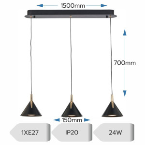 Lustra led Gemini cafenie 24W/1900LM 3000K-6500K