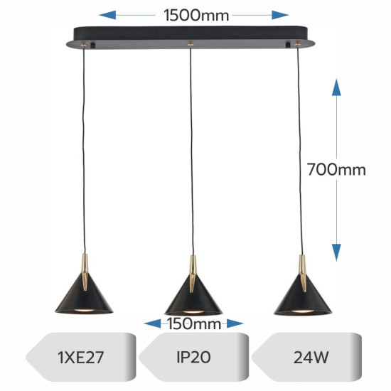 Lustra led Gemini cafenie 24W/1900LM 3000K-6500K