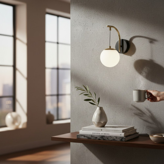 APLICA LED PICA NEGRU+AURIU 9W/850LM 2700K-6500K 130X280mm