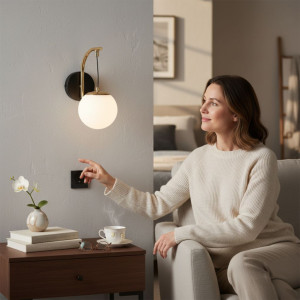 APLICA LED PICA NEGRU+AURIU 9W/850LM 2700K-6500K 130X280mm