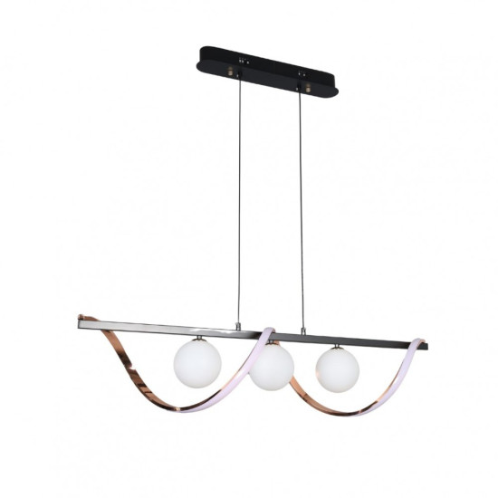 LUSTRA LED IRISA NEGRU+AURIU 45W/3000LM 2700K-6500K 3XG19 1000X210mm