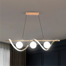 LUSTRA LED IRISA NEGRU+AURIU 45W/3000LM 2700K-6500K 3XG19 1000X210mm