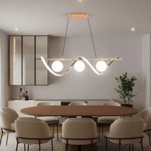 LUSTRA LED IRISA NEGRU+AURIU 45W/3000LM 2700K-6500K 3XG19 1000X210mm