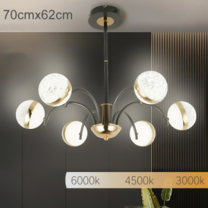 LUSTRA LED HYLA NEGRU+AURIU 95W/9500LM 3000K-6500K 700X620mm