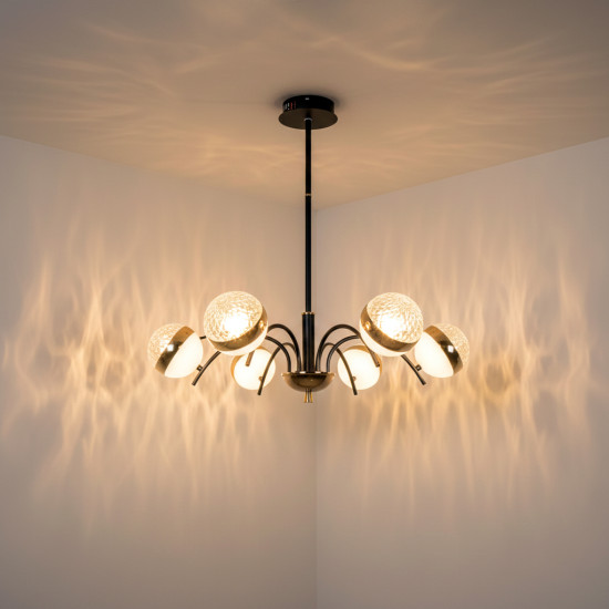 LUSTRA LED HYLA NEGRU+AURIU 95W/9500LM 3000K-6500K 700X620mm