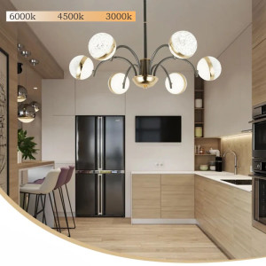 LUSTRA LED HYLA NEGRU+AURIU 95W/9500LM 3000K-6500K 700X620mm